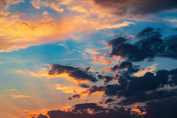 Wall Mural - Beautiful sunset sky with clouds