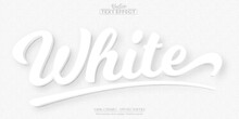 White Text Effect Template, Editable Neumorphism Design Trend Text Style