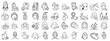 © NDMarketing - Facial skin care icon set. Vector graphic set.Aesthetic cosmetology line icon Icons in flat