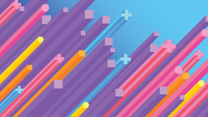 Poster - abstract background colorful basic geometry 001