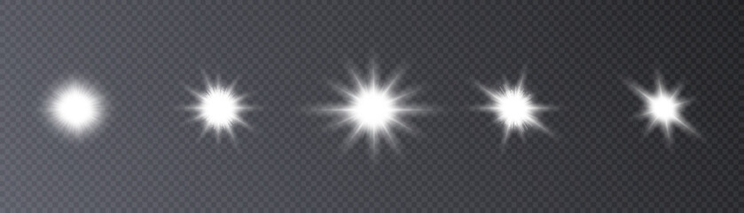 Leinwandbilder - A flash of light, a star on a transparent background. Sun, summer. light sunlight png. Light flash of light.
