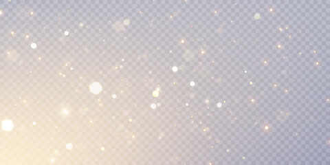 Leinwandbilder - Light effect with many shimmering highlights on a transparent background. Abstract bokeh lights.