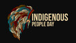 indigenous peoples day greeting social media design. warbonnet