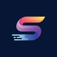 Sticker - Letter s speed logo design 