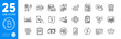 © blankstock - Outline icons set. Receive money, Wallet and No cash icons. Payment message, Graph phone, Change card web elements. Shopping basket, Statistics, Business vision signs. Clipboard. Vector