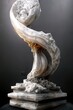 Abstract marble baroque sculpture, 3d render