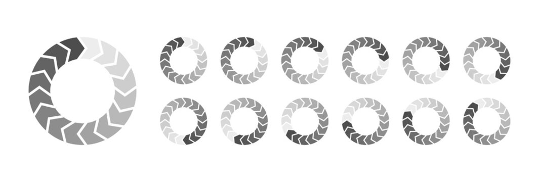 Circular Loading Buffering Icons Vector Video Ready for Animation Gif All Keyframes Frames Bufring Circle Waiting for Connection Buffer Preloader Download Symbol Easy Replace Color