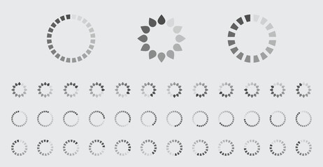 Fototapete - Circular Loading Buffering Icons Vector Video Ready for Animation Gif All Keyframes Frames Bufring Circle Waiting for Connection Buffer Preloader Download Symbol Easy Replace Color