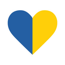 Flag Of Ukraine Inside A Heart Shape. Ukraninan Country Symbol.