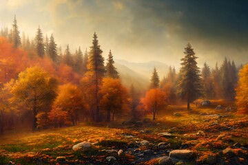 Wall Mural - Beautiful autumn landscape