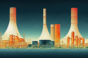 Chemical Plant and System Operators ,Anime style illustration V2 High quality 2d illustration