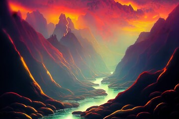 Wall Mural - beautiful fantasy landscape