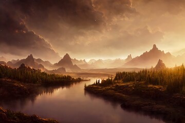 Wall Mural - beautiful fantasy landscape