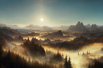 Wall Mural - Beautiful fantasy landscape