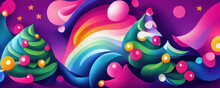 Colorful Abstract Christmas Tree Background Header Wallpaper Illustration