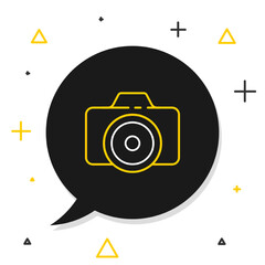 Sticker - Line Photo camera icon isolated on white background. Foto camera icon. Colorful outline concept. Vector