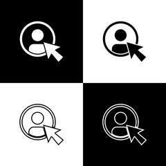 Poster - set create account screen icon isolated on black and white background. vector