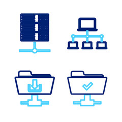 Poster - set line ftp operation successful, folder download, computer network and server, data, web hosting i