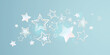 White stars background - winter and christmas banner design snow design