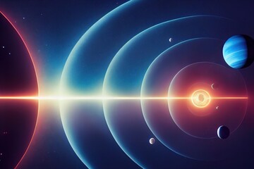 Abstract sci-fi path with outer space in the background. Space portal. 3d-render