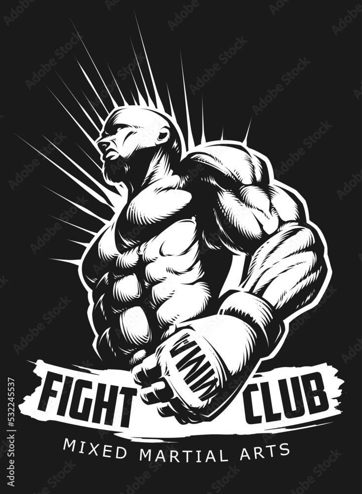 Mma Merch Vector Vector MMA Fighter Stock Vector | Adobe Stock