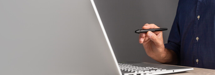 Aufkleber - Digital contract, electronic documents software ad background, banner with copy space for text