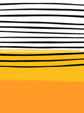 Simple Geometric Design Illustration With Yellow And Orange Rectangles And Black And White Hand Drawn Stripes Decoration 
