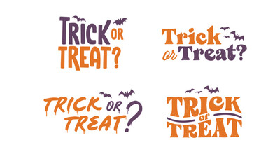 Wall Mural - Trick or Treat lettering design with flying bats. Halloween card or banner spooky design.