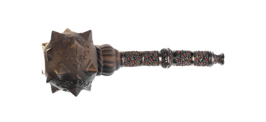 battle mace isolated on black background