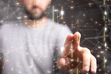 Wall Mural - concept of big data, machine learning, artificial intelligence, hyper loop