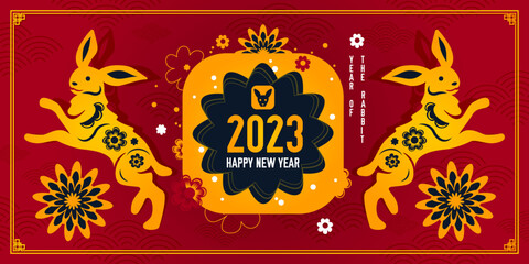 Canvas Print - Rabbit New Year Poster