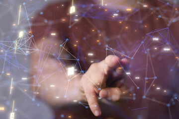 Poster - sphere network structure - abstract design connection design