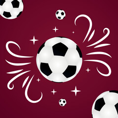 world cup soccer football 2022 balls with stars decoration