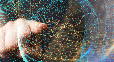 Poster - Concept of big data, machine learning, artificial intelligence, hyper loop