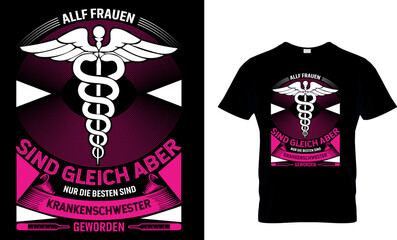 Wall Mural - allf frauen sind gleich aber nur die besten sind krankenschwester geworden