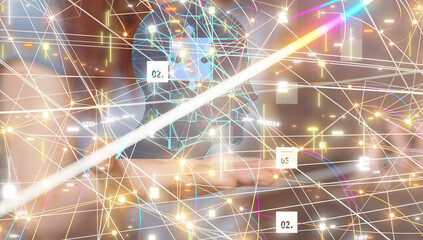 Poster - digital medical futuristic interface 3D rendering