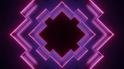 Poster - Futuristic geometric pattern pulsates. Design. Pulsating 3D pattern in futuristic style. Technological geometric pattern with pulsating lines in motion