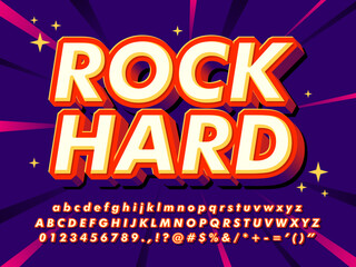 Poster - bold orange rock hard modern 3d pop text effect
