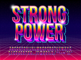 Poster - electric strong power 3d super hero text effect