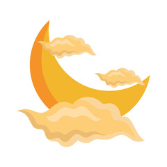 Wall Mural - crescent moon and clouds
