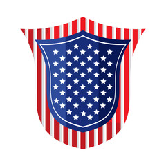 Poster - usa flag in shield