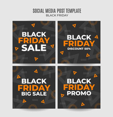 Wall Mural - Black Friday sale banner. Social media vector illustration template for website and mobile website development, email and newsletter design, marketing material.