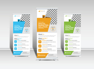 Wall Mural - Corporate roll-up banner template creative design
