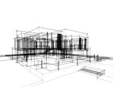 Fototapeta Paryż - Modern architecture vector 3d illustration