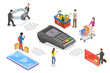 © TarikVision - Contactless payment flat isometric  conceptual illustration.