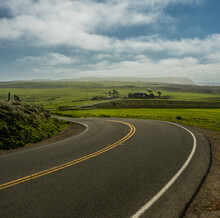 Curving Road Heading To Point Reyes Lighthouse