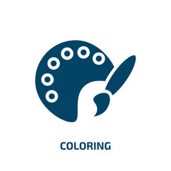 Poster - coloring icon from activity and hobbies collection. Filled coloring, business, technology glyph icons isolated on white background. Black vector coloring sign, symbol for web design and mobile apps