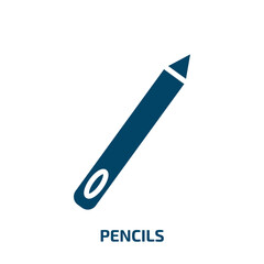Poster - pencils icon from beauty collection. Filled pencils, school, pencil glyph icons isolated on white background. Black vector pencils sign, symbol for web design and mobile apps
