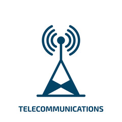 Poster - telecommunications icon from computer collection. Filled telecommunications, technology, smartphone glyph icons isolated on white background. Black vector telecommunications sign, symbol for web