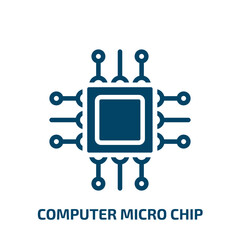 Poster - computer micro chip icon from computer collection. filled computer micro chip, technology, processor